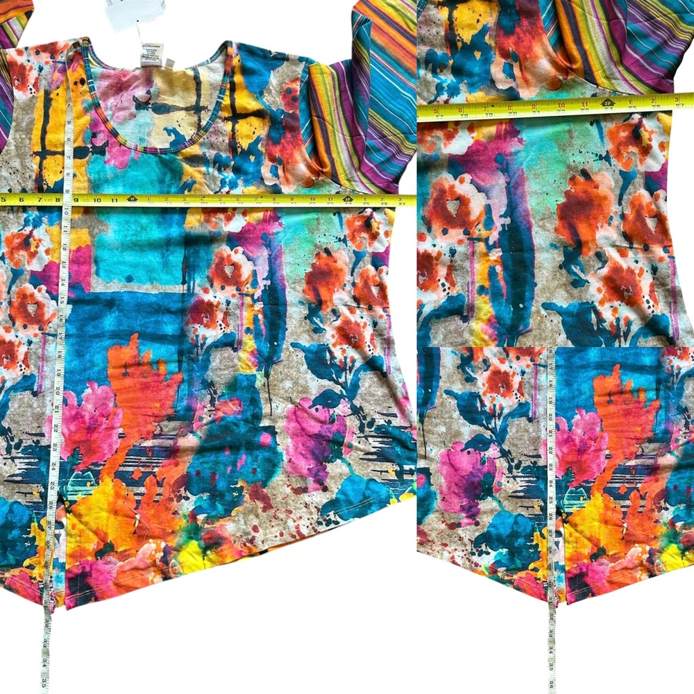 PARSLEY & SAGE Women Size 2X Multicolor Abstract Art Asymmetrical Tunic Top. - Picture 11 of 12